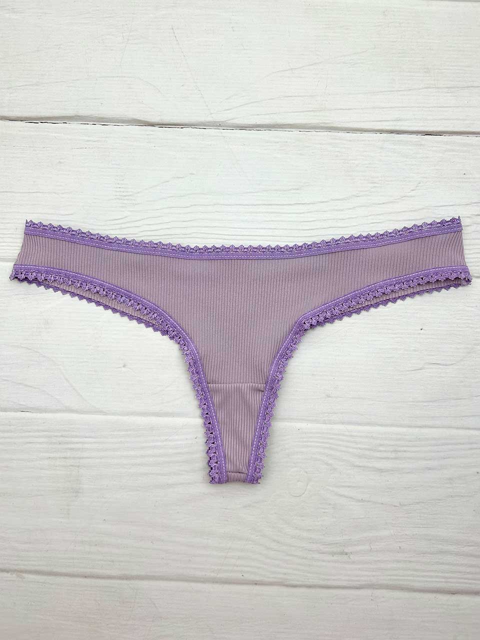 Tanga rib elastico lila