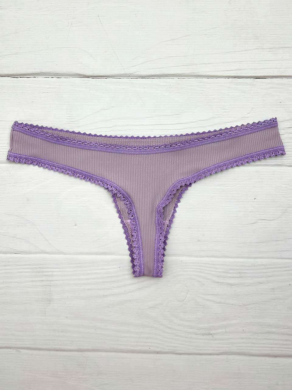 Tanga rib elastico lila