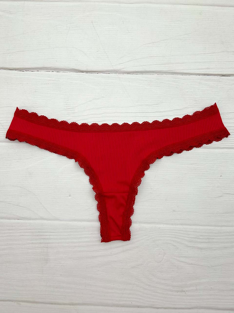 Tanga rib elastico roja