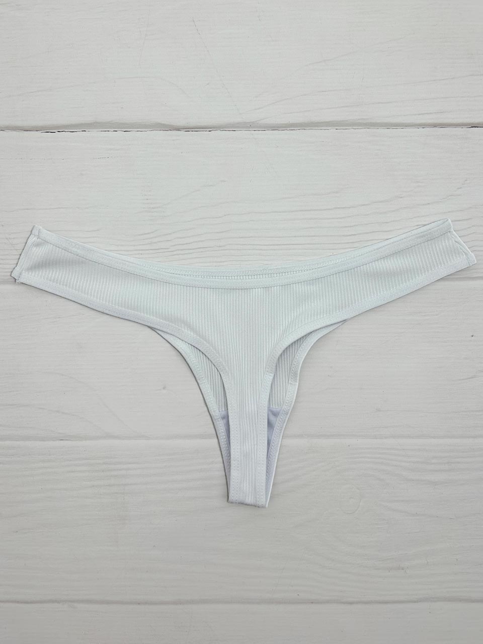Tanga rib elastico blanca
