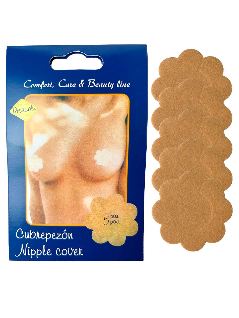 Tapapezones desechable flor x5 pares