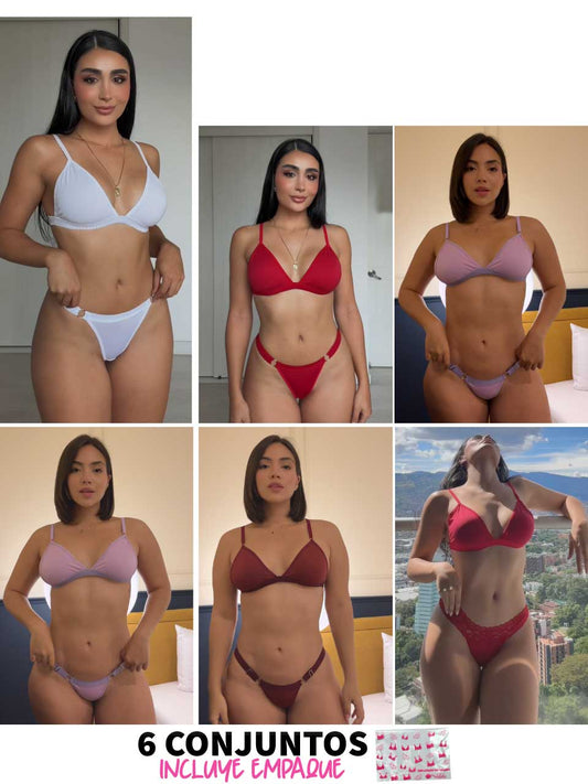 6 CONJUNTOS ALGODON FRANJA + CONTORNO -25%