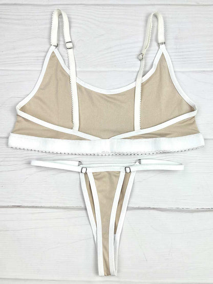 Conjunto basico beige con blanco