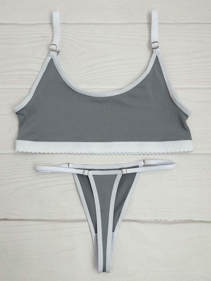 Conjunto basico gris con blanco
