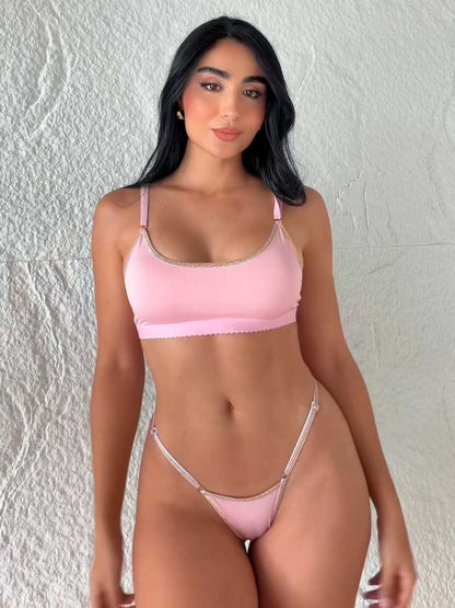 Conjunto lurex rosa