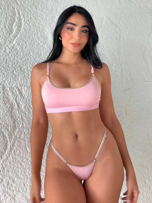 Conjunto lurex rosa
