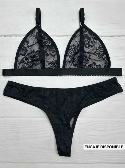 Conjunto blonda negro