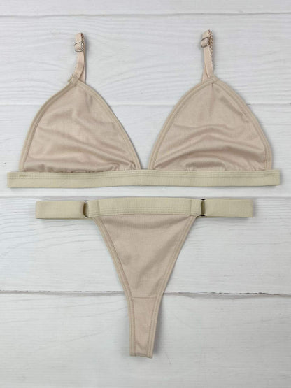 Conjunto contorno algodón beige