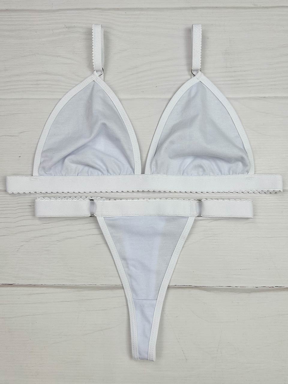 Conjunto contorno algodon blanco