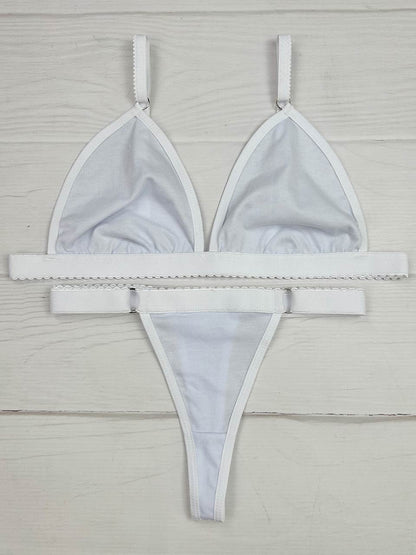 Conjunto contorno algodon blanco