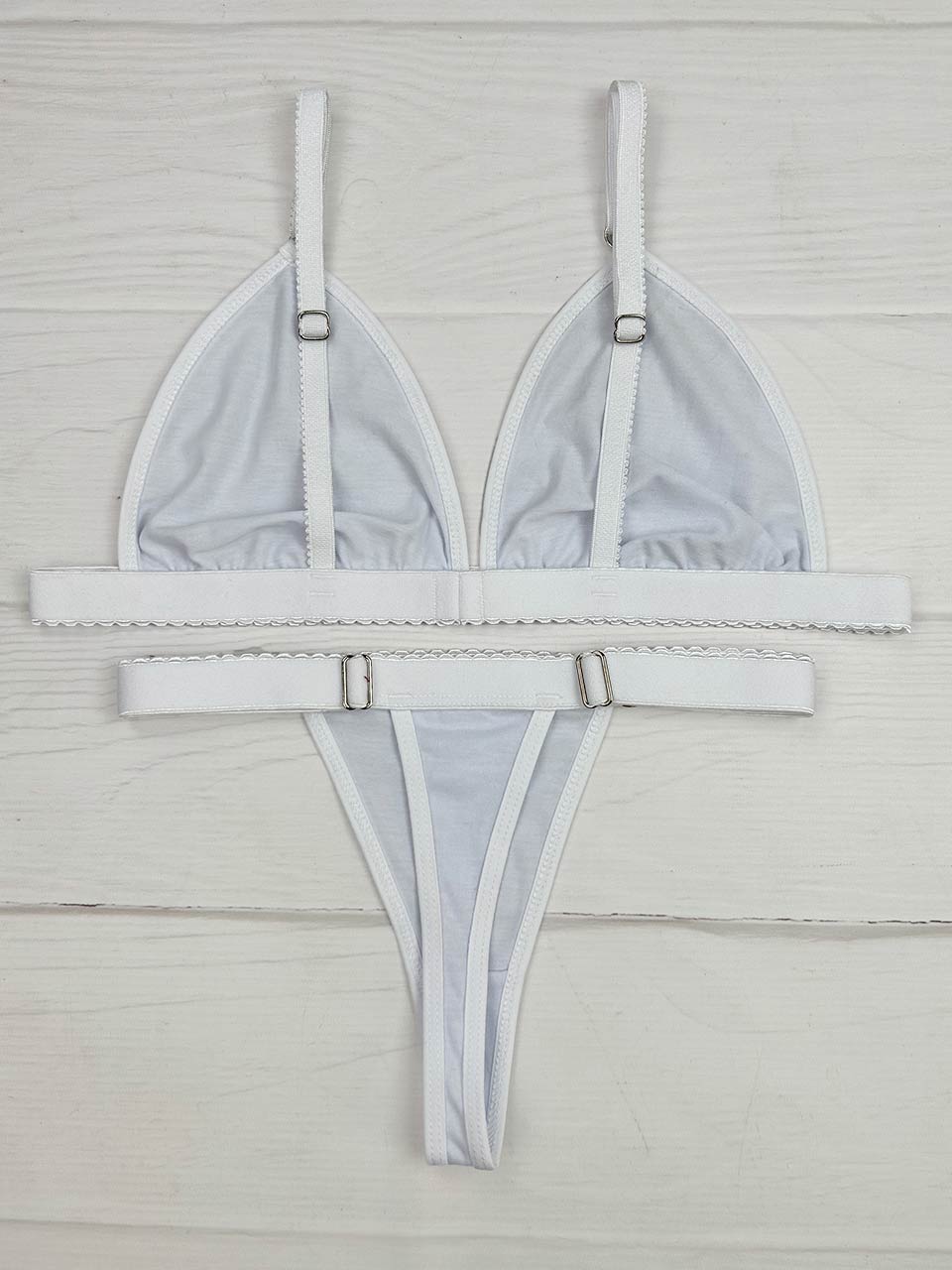 Conjunto contorno algodon blanco