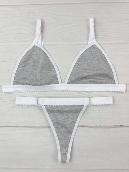 Conjunto contorno algodón gris