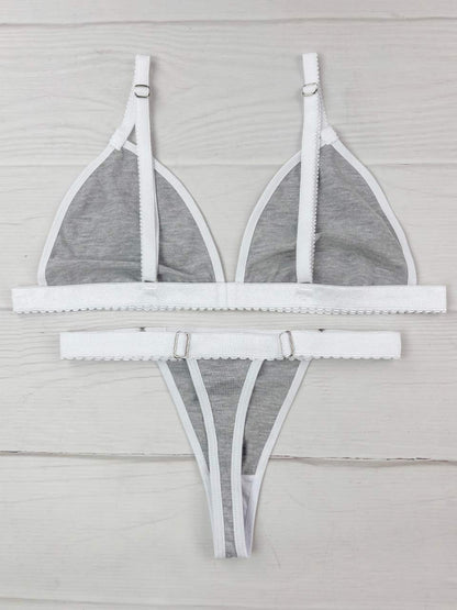 Conjunto contorno algodón gris