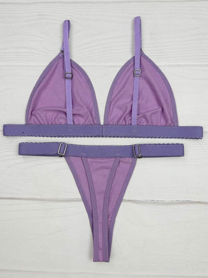 Conjunto contorno algodón lila