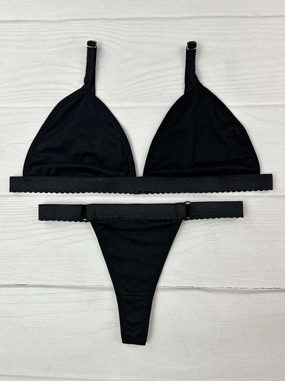 Conjunto contorno algodón negro