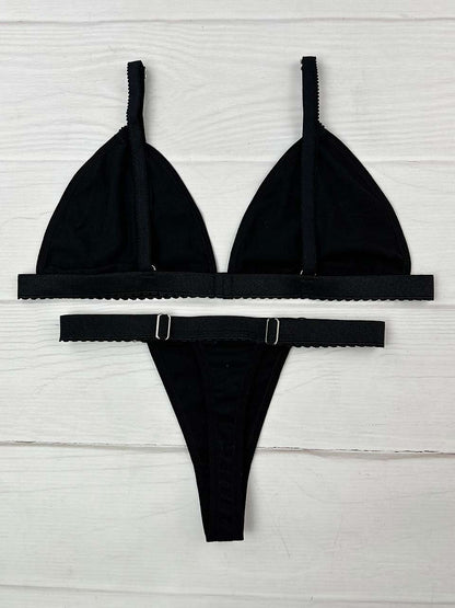 Conjunto contorno algodón negro