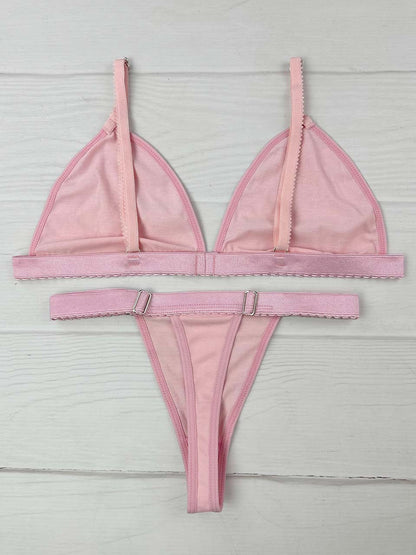 Conjunto contorno algodón rosado