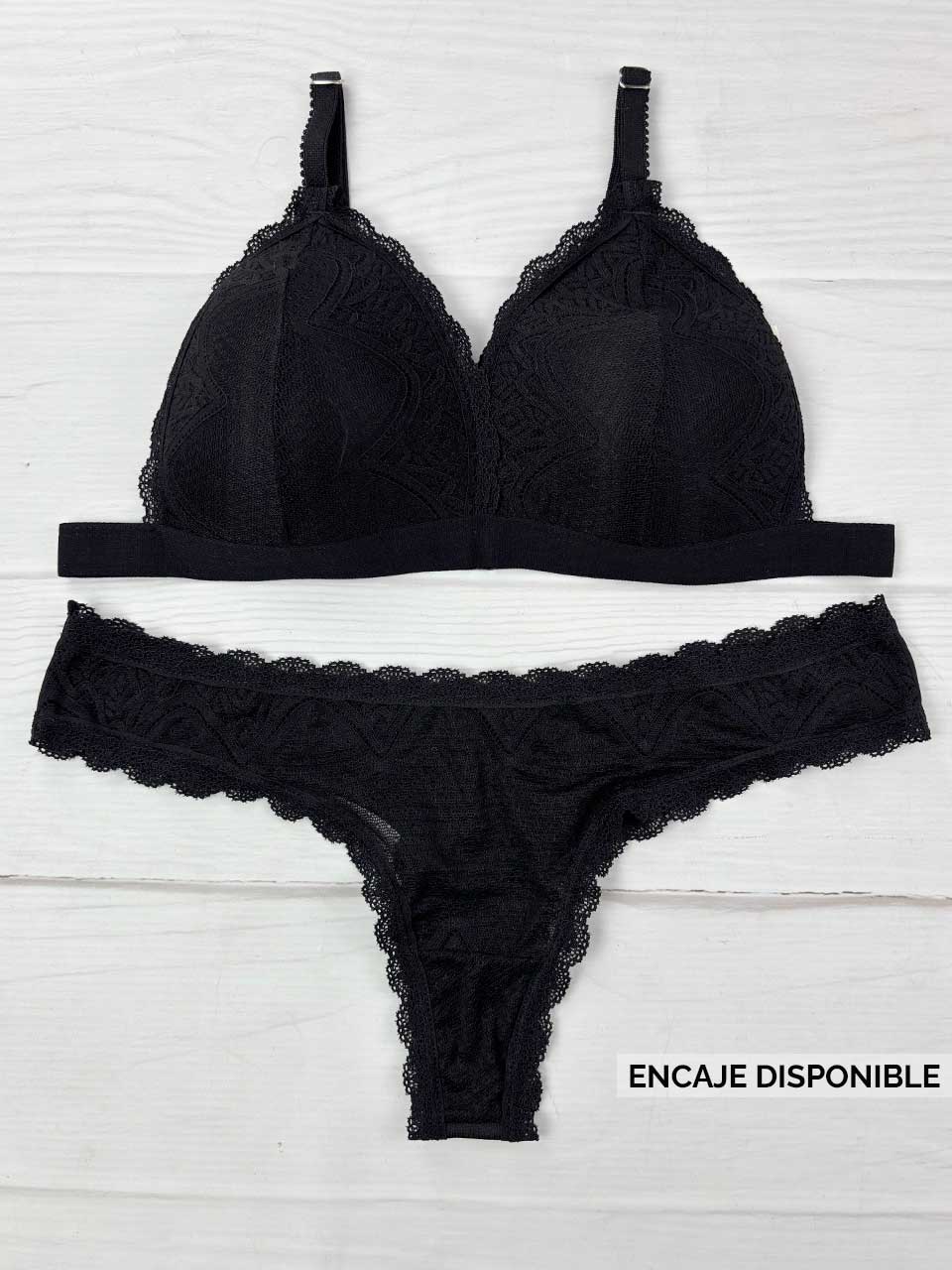 Conjunto copa elastico  negro