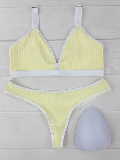 Conjunto copa rib elastico amarillo