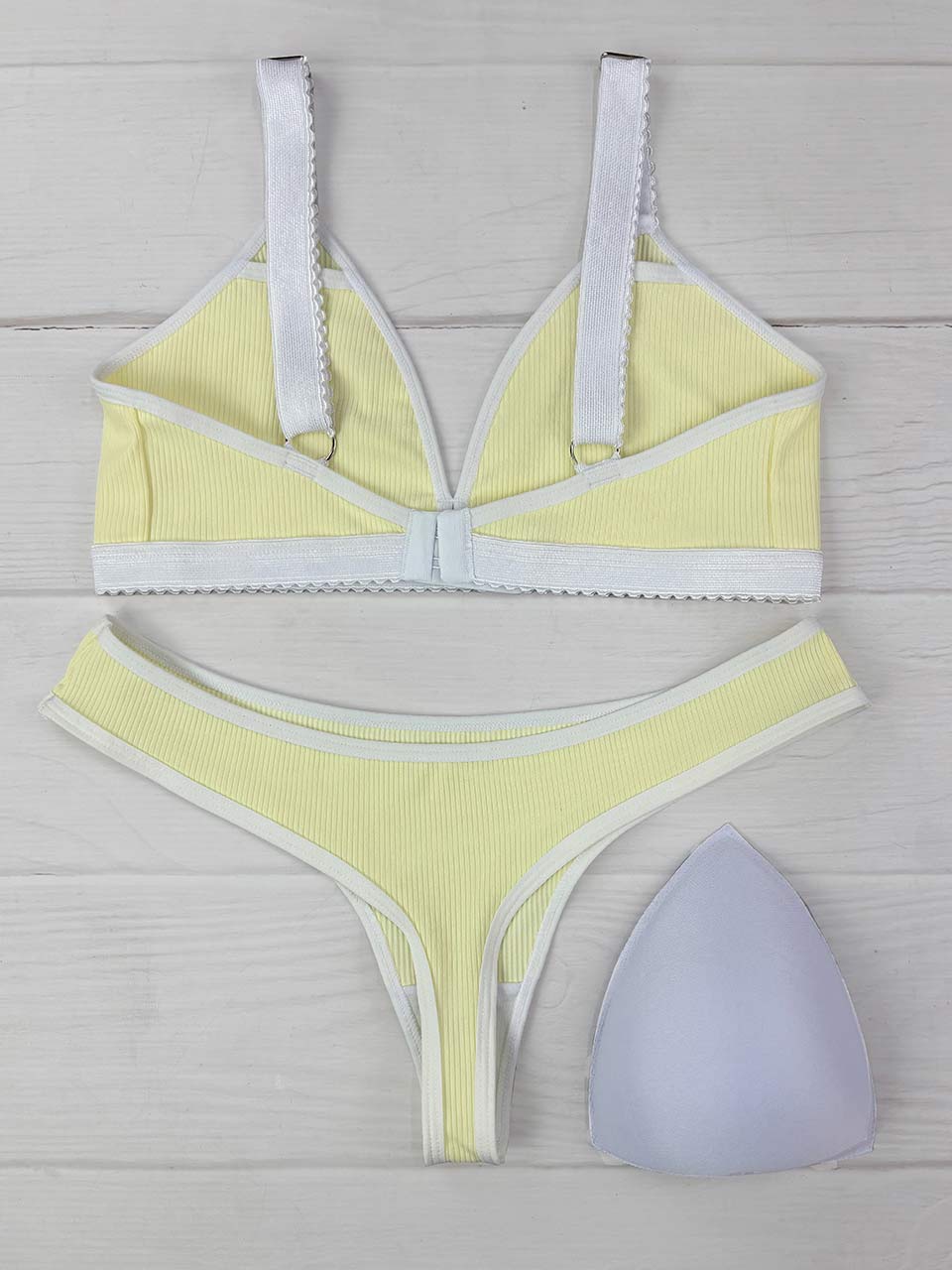 Conjunto copa rib elastico amarillo