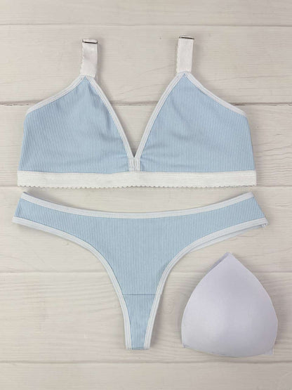 Conjunto copa rib elastico cielo