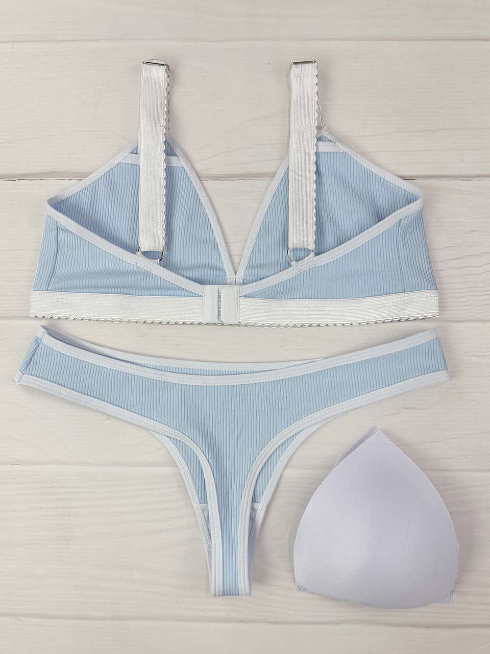 Conjunto copa rib elastico cielo