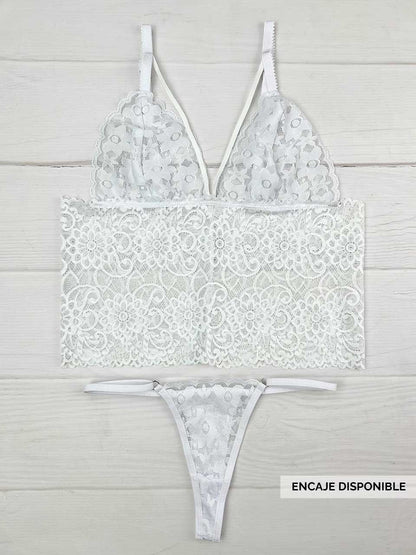 Conjunto crop top blanco