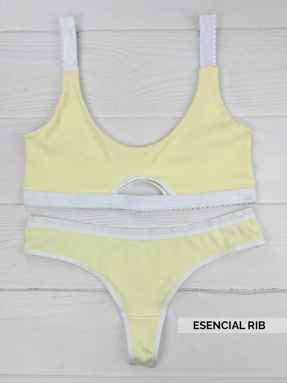 Conjunto rib  esencial amarillo