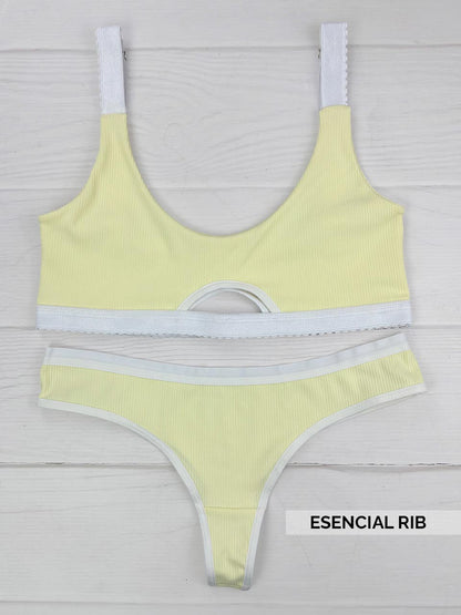 Conjunto rib  esencial amarillo