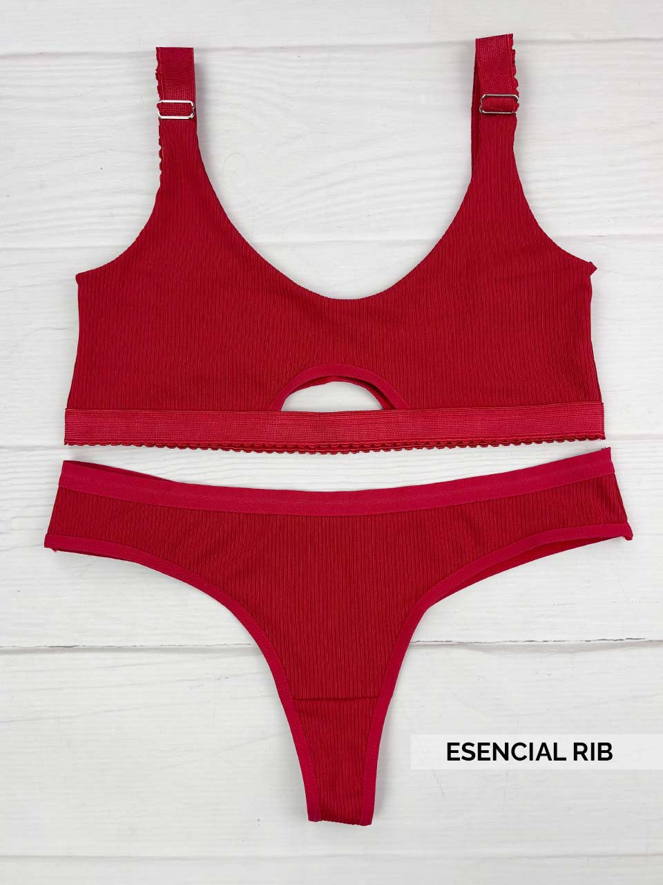 Conjunto rib  esencial rojo