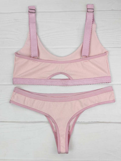 Conjunto rib  esencial rosa