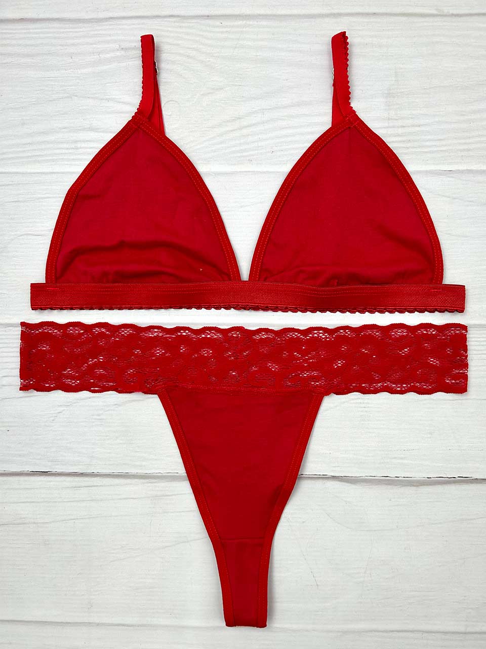 Conjunto algodon rojo