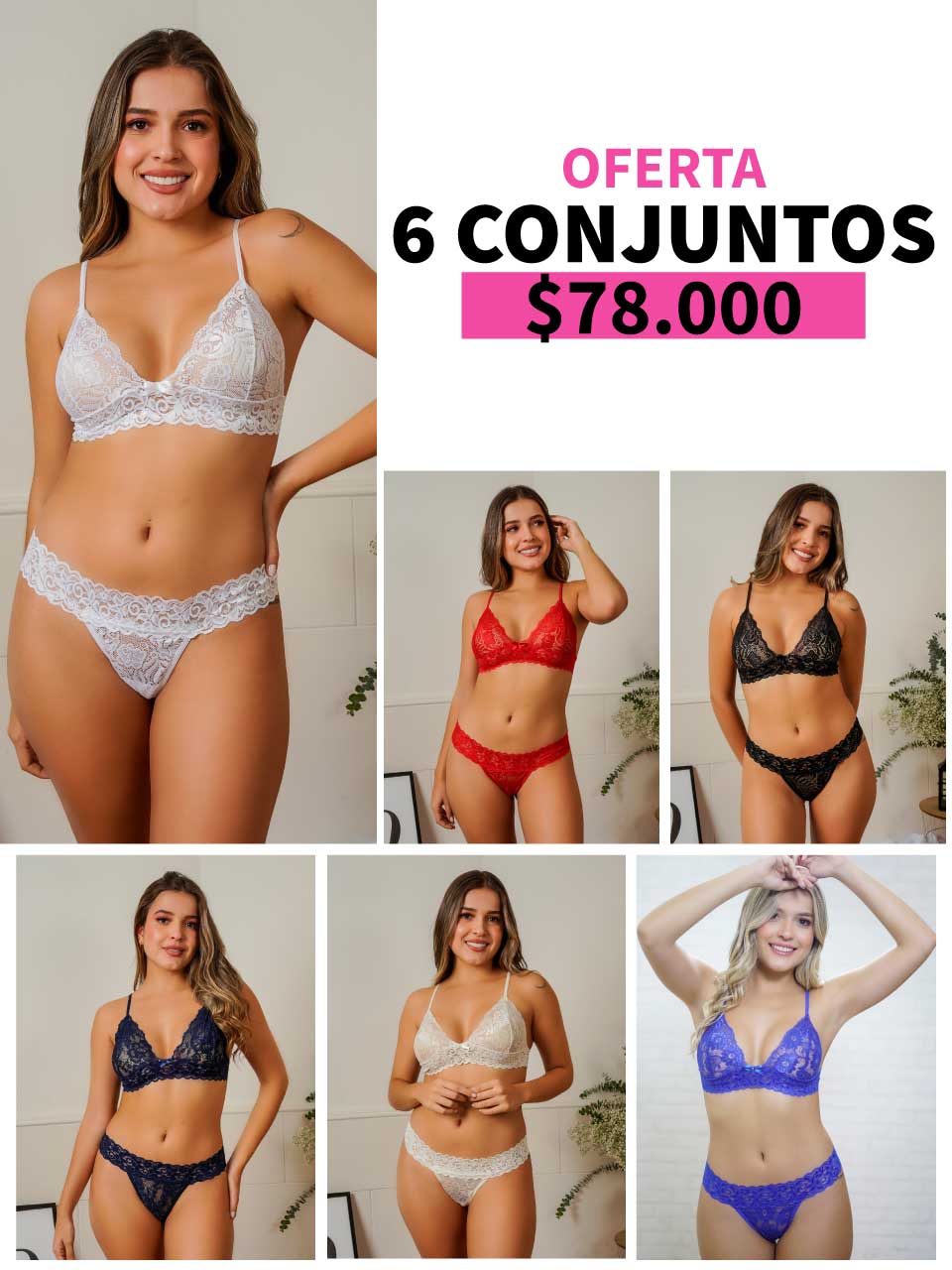 LLEVA 6 CONJUNTO FRANJA -35%