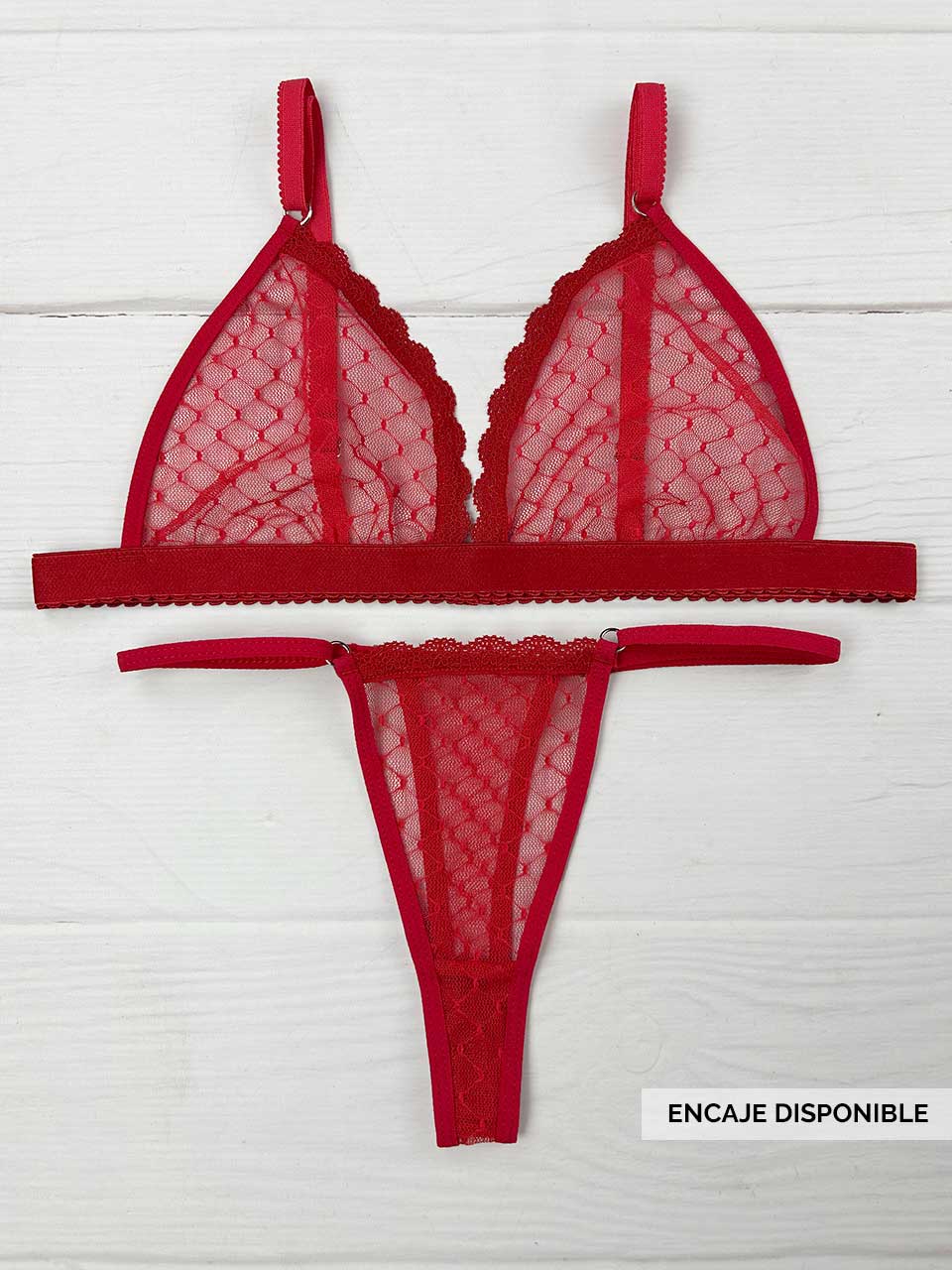 Conjunto grabado rojo
