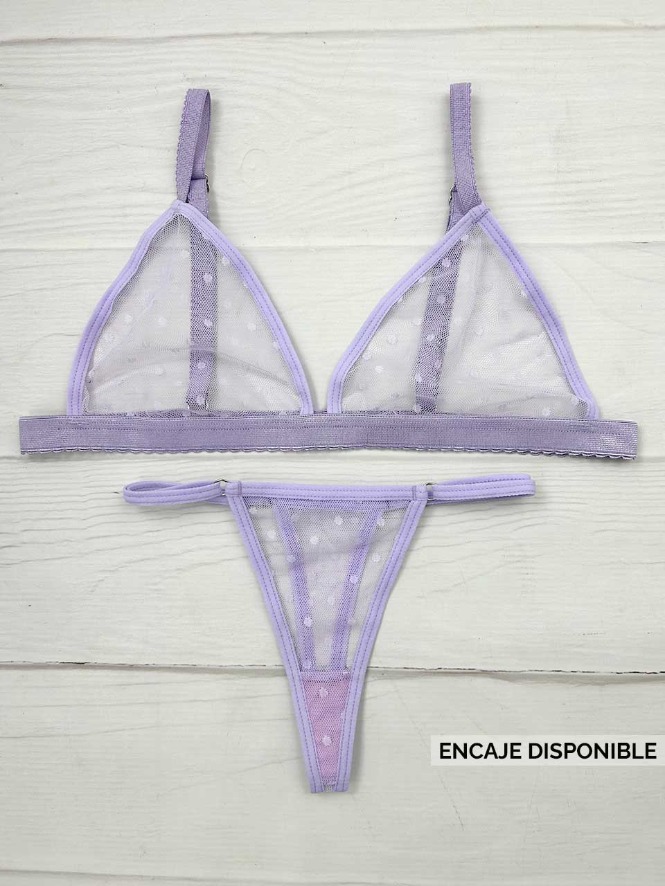 Conjunto grabado lila