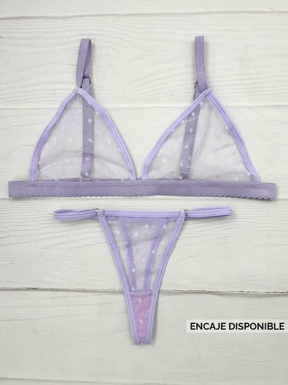 Conjunto grabado lila