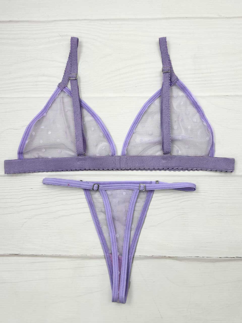 Conjunto grabado lila