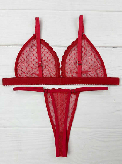 Conjunto grabado rojo