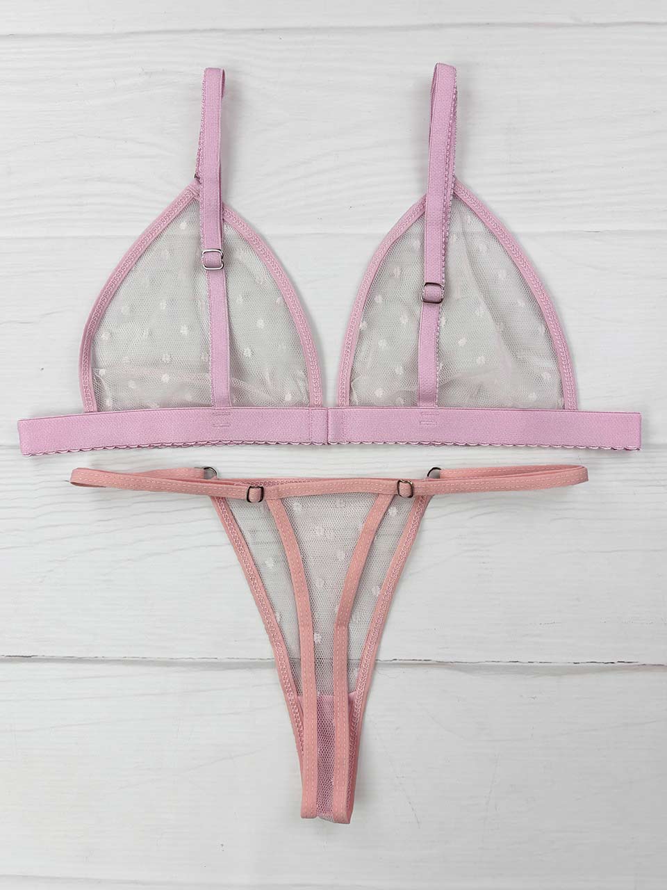 Conjunto grabado rosa
