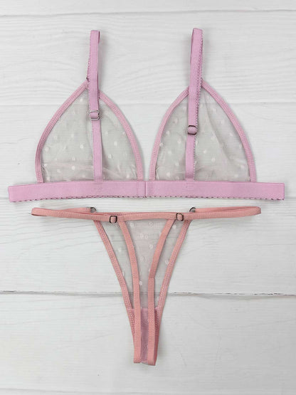 Conjunto grabado rosa