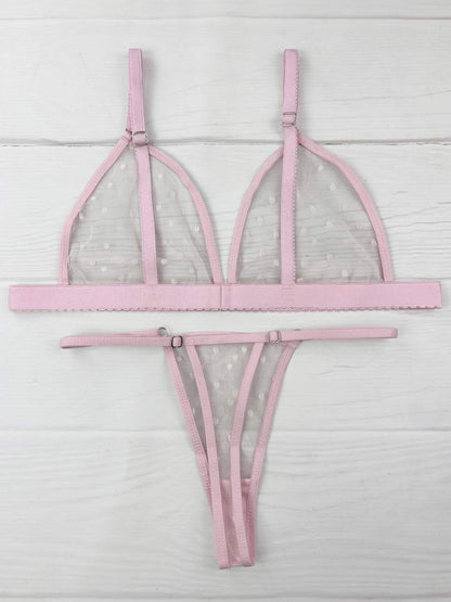 Conjunto grabado rosa