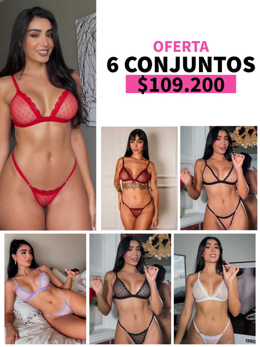 LLEVA 6 CONJUNTOS GRABADOS - 35%