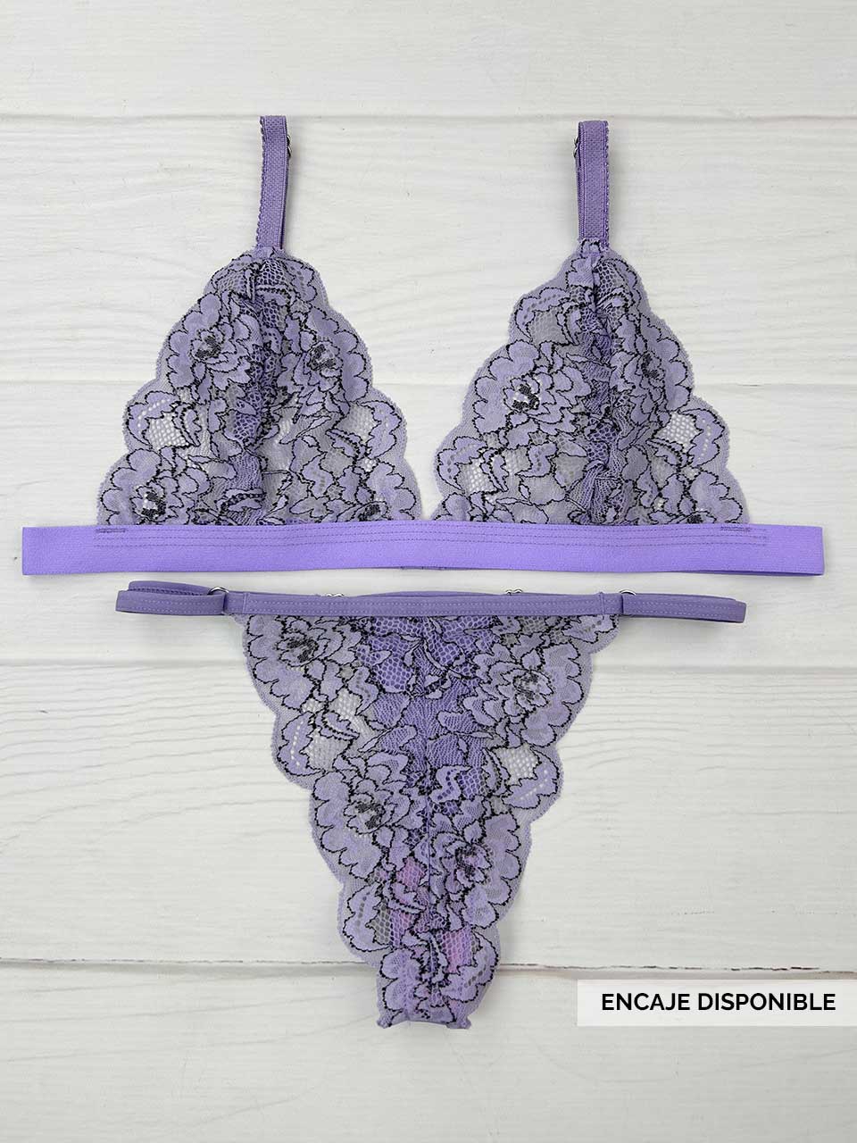 Conjunto mariposa bicolor lila