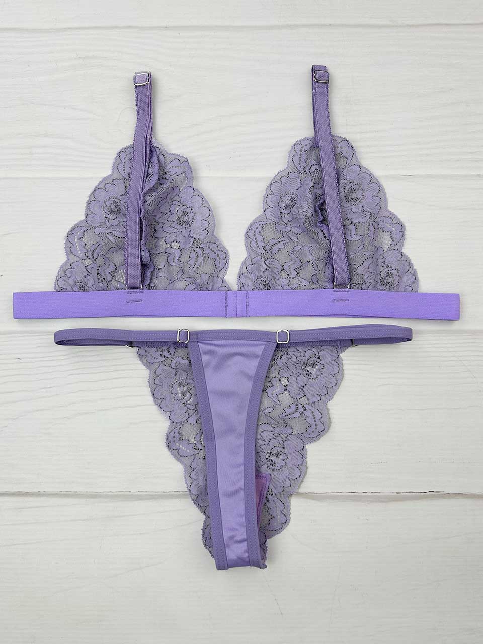Conjunto mariposa bicolor lila