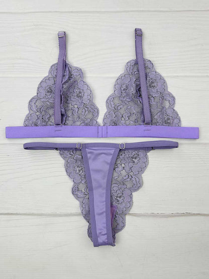 Conjunto mariposa bicolor lila