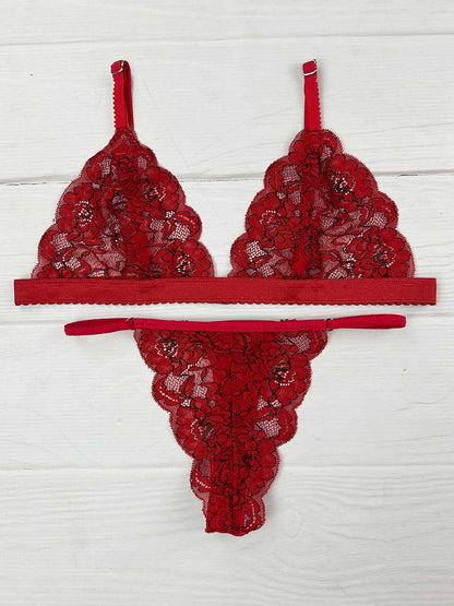 Conjunto mariposa bicolor rojo