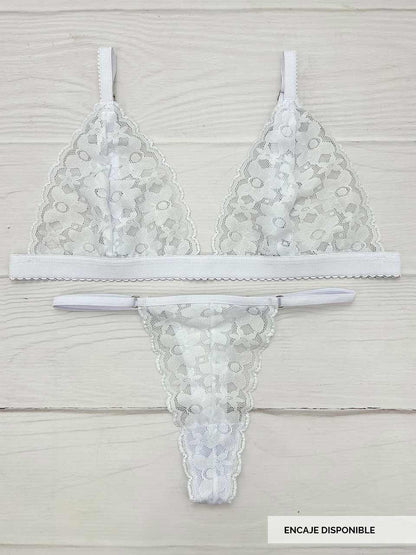 Conjunto mariposa blanco