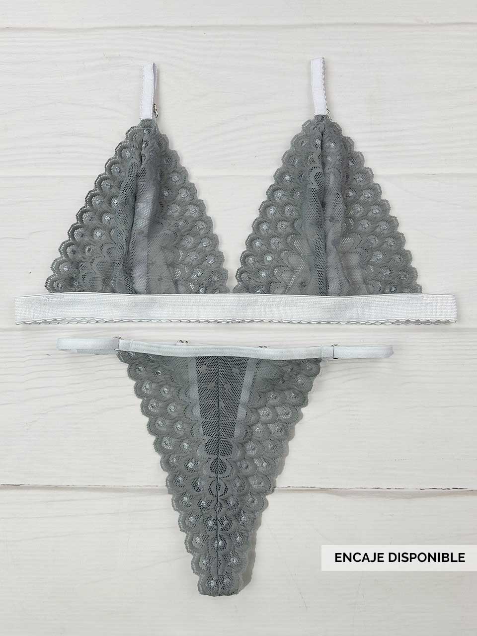 Conjunto mariposa gris