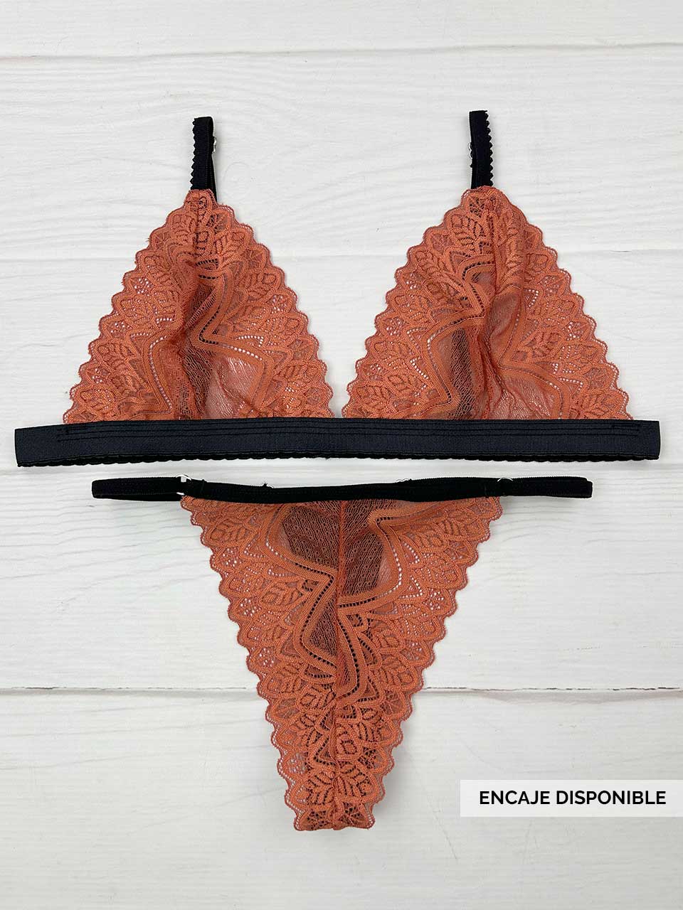 Conjunto mariposa terracota