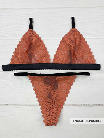 Conjunto mariposa terracota